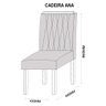 Conjunto Mesa de Jantar Bárbara 1,60m Tampo de Madeira com Vidro Colado com 6 Cadeiras Ana Ypê - 5