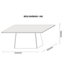 Conjunto Mesa de Jantar Bárbara 1,60m Tampo de Madeira com Vidro Colado com 6 Cadeiras Ana Ypê - 3