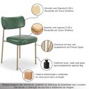 Ver imagem 3 de Kit 8 Cadeiras Sala de Jantar Lisa Pés Champanhe PU Verde m² - Monari Design