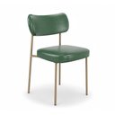 Ver imagem 2 de Kit 8 Cadeiras Sala de Jantar Lisa Pés Champanhe PU Verde m² - Monari Design