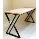 Ver imagem 2 de Mesa de Mdf com Pés em Metalon Formato X - Tamanho Plus Size - Base Dourada - Mobília Express