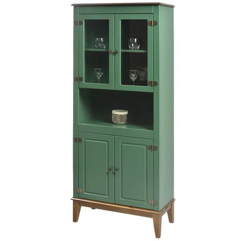 Cristaleira 4 Portas Malu Cor Verde 88cm - 66581