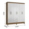 Guarda Roupa Casal 6 portas e 2 gavetas Panamá - Naturale / Branco - 2
