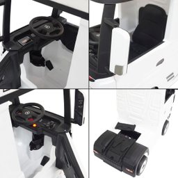 Mini Caminhão Elétrico Infantil 12v Mercedes Benz Actros com Carreta Controle Remoto Branco Brinqway - 6