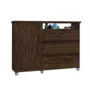 Ver imagem 2 de Cômoda 3 Gavetas 1 Porta Munique Marrom/Amêndoa