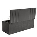 Ver imagem 2 de Calçadeira Baú Recamier King 190CM Grécia Suede Cinza Escuro - D A DECOR