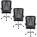 Ver imagem 5 de Kit 3 Cadeiras Escritório Mesh Alto Conforto Ergonômica Ajustável Preto