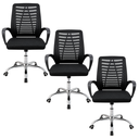 Ver imagem 1 de Kit 3 Cadeiras Escritório Mesh Alto Conforto Ergonômica Ajustável Preto