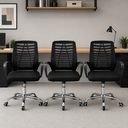 Ver imagem 2 de Kit 3 Cadeiras Escritório Mesh Alto Conforto Ergonômica Ajustável Preto