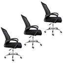 Ver imagem 4 de Kit 3 Cadeiras Escritório Mesh Alto Conforto Ergonômica Ajustável Preto