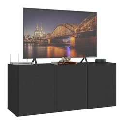 Rack para Tv até 32 Polegadas com 3 Portas Suspenso Multimóveis Mp1066 Preto - 1