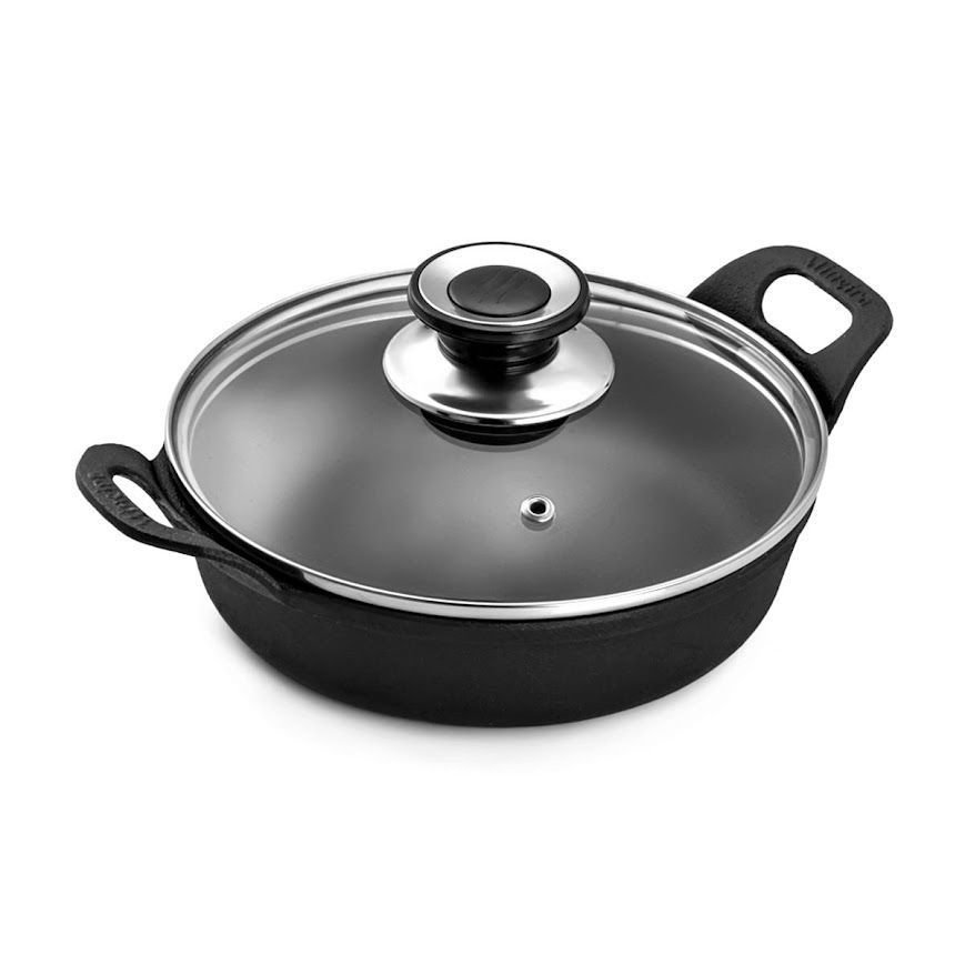 Travessa Estilo Redonda Ferro Tampa Vidro Panelamineira 14cm - 1