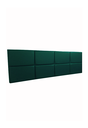 Ver imagem 1 de Cabeceira Estofada Queen 8 Blocos Não É Segredo Suede Liso Verde 160x60