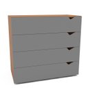 Ver imagem 2 de Cômoda Porto com 4 Gavetas 90x84cm Freijó/Cinza 240823