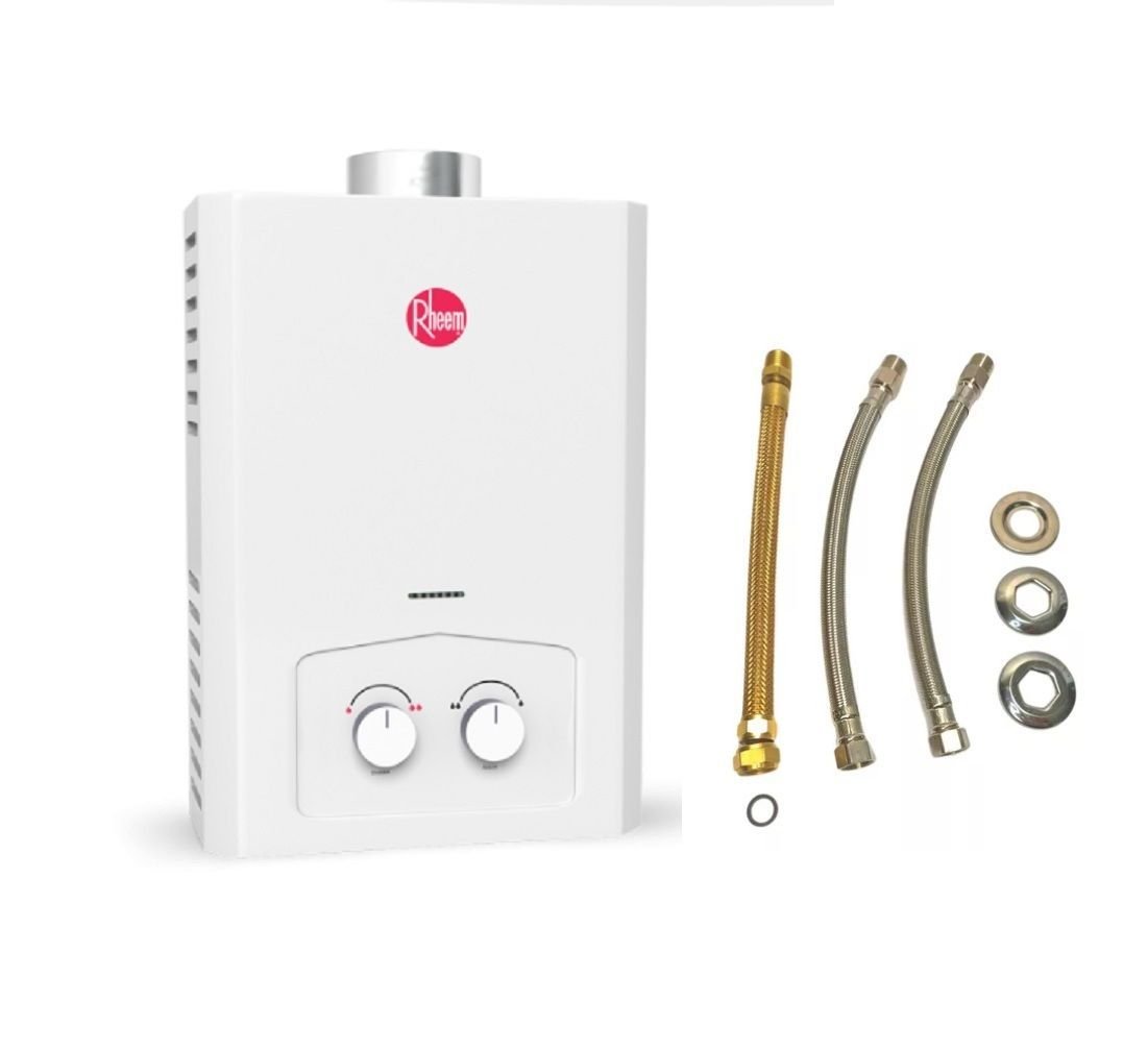 Aquecedor Rheem 7 Gn e Kit Instalação Trançado