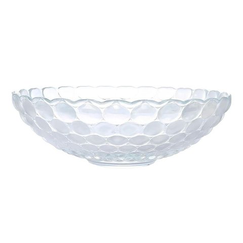 Tigela Centro de Mesa Fruteira Vidro Bubble Transparente 28,5cm 2,6l em Casa Tem