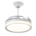 Ver imagem 4 de Ventilador Lampada de Teto Retratil Grande Lustre Led 3 em 1 Controle Ajustavel Quarto Casa Apartame