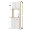 Ver imagem 3 de Torre Quente Suspensa para Forno e Micro-Ondas em MDP 1,5cm Cozinha Moderna Aura Bege/Dubai/Branco
