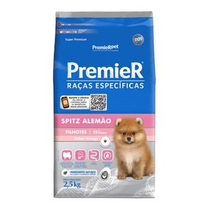 Ração para Cães Raça Spitz Filhote Sabor Frango embalagem 2,5kg PREMIER