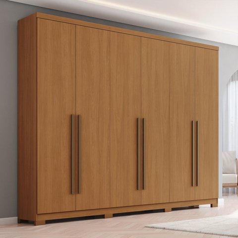 Guarda-Roupa Casal 6 Portas e 3 Gavetas New Jade Marrom/Cinamomo