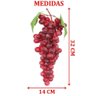 Kit 4 Cachos de Fruta Artificial Uva Vermelha Silicone 32cm - 4