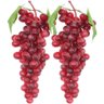 Kit 4 Cachos de Fruta Artificial Uva Vermelha Silicone 32cm - 1