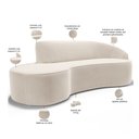 Ver imagem 3 de Sofá 4 Lugares Curvo Sala de Estar Living Firenze Direito D02 Veludo Bege 280 cm C-309 - Lyam