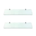 Ver imagem 1 de Kit 2 Prateleira Porta Shampoo para Banheiro Vogue Luxo Vidro Incolor