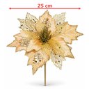 Ver imagem 6 de Flores Artificial Dourada Enfeite Natal Decoração 25cm 8 Peças