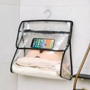 Ver imagem 2 de Protetor Organizador Bolsa Roupas Objetos Impermeável Cabide:preta