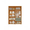 Ver imagem 2 de Guarda Roupa Infantil Vittoria 4 Portas de Bater 2 Gavetas MDP Cinamomo Sálvia 150cm Vittoria