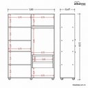 Ver imagem 5 de Guarda Roupa Infantil Vittoria 4 Portas de Bater 2 Gavetas MDP Cinamomo Sálvia 150cm Vittoria