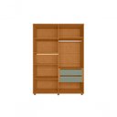 Ver imagem 6 de Guarda Roupa Infantil Vittoria 4 Portas de Bater 2 Gavetas MDP Cinamomo Sálvia 150cm Vittoria