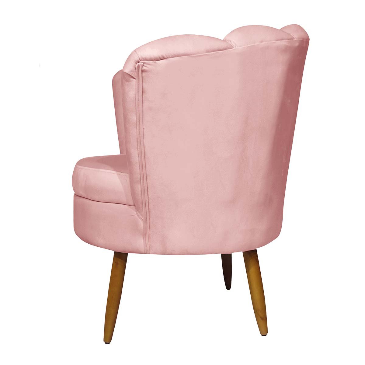 Poltrona Pétala para Decoração de Quarto e Sala Veludo Rosa - 4