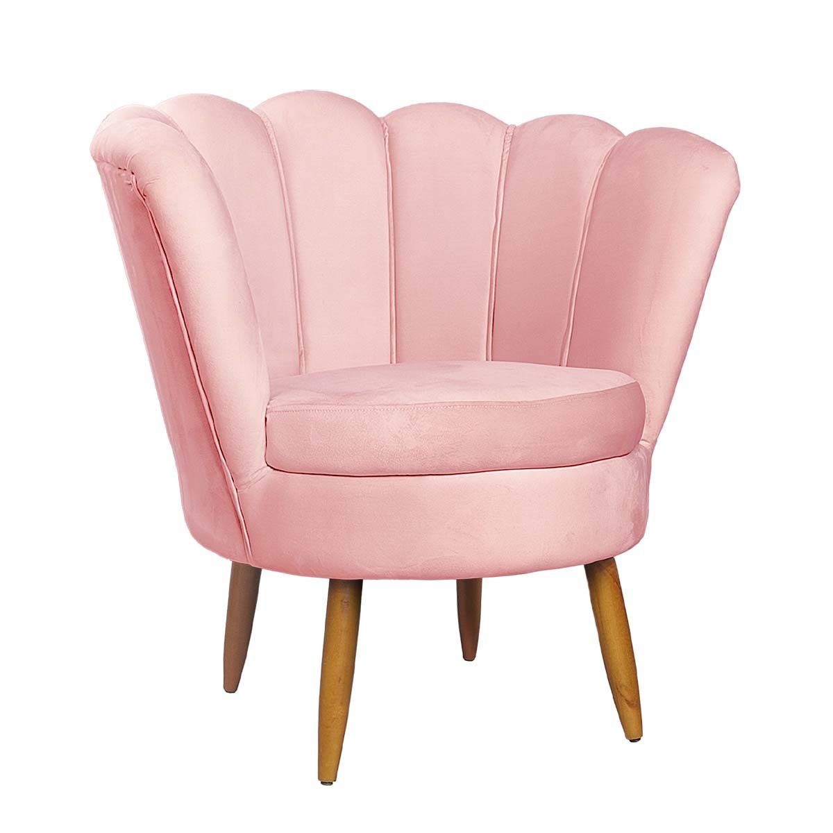 Poltrona Pétala para Decoração de Quarto e Sala Veludo Rosa - 2