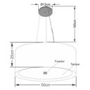 Ver imagem 2 de Lustre Pendente Cilíndrico Md-4145 Cúpula em Tecido 50x25cm Linho Bege / Branco - Bivolt