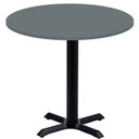 Ver imagem 1 de Mesa Ômega Ferro Preto 74 Cm (alt) Base em X Tampo Mdp Redondo 60 Cm (larg) X 2,50 Cm (alt) Grafito