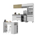 Ver imagem 1 de Armário de Cozinha Modulado com Bancada Americana Multimóveis Mp2209 Branco/preto