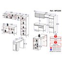 Ver imagem 3 de Armário de Cozinha Modulado com Bancada Americana Multimóveis Mp2209 Branco/preto