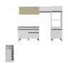 Armário de Cozinha Modulado com Bancada Americana Multimóveis Mp2209 Branco/preto - 6