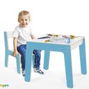 Ver imagem 7 de Conjunto Mesa Infantil Madeira Cadeira Infantil Mesinha Poltrona Azul MDF Crianca Escolar Cadeirinha