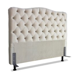 Cabeceira Casal 138 - Bello Box - Dunas Suede Bege - 1