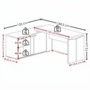 Ver imagem 3 de Mesa Escritorio em L 168x135 cm e Armario 140x70 cm Olmo Branco Artany