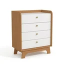 Ver imagem 2 de Cômoda Infantil 4 Gavetas Encanto 100 x 81cm Canela/Branco