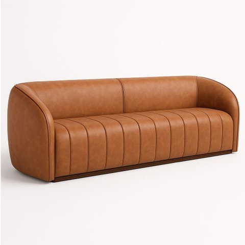 Sofá 332cm 4 Lugares Bipartido West Courino Caramelo - Sallar Home