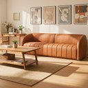 Ver imagem 2 de Sofá 332cm 4 Lugares Bipartido West Courino Caramelo - Sallar Home