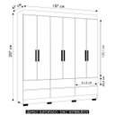 Ver imagem 4 de Guarda Roupa Casal 150cm 6 Portas Vilo Cinamomo/grafite A15 - Mpozenato
