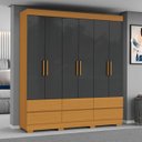Ver imagem 1 de Guarda Roupa Casal 150cm 6 Portas Vilo Cinamomo/grafite A15 - Mpozenato