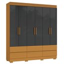 Ver imagem 2 de Guarda Roupa Casal 150cm 6 Portas Vilo Cinamomo/grafite A15 - Mpozenato