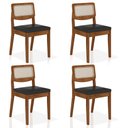 Ver imagem 1 de Kit 4 Cadeiras Sextavada Bari Freijó/corino Preto - Móveis Arapongas Freijó/corino Preto